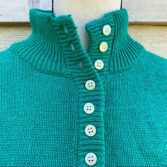 Vintage 90s Solid Print Micro Button Down Long Sleeve Mock Neck Cardigan Sweater - Picture 6 of 16